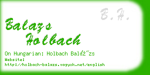 balazs holbach business card